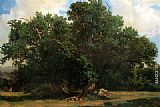Alexandre Calame Famous Paintings - Oak Trees